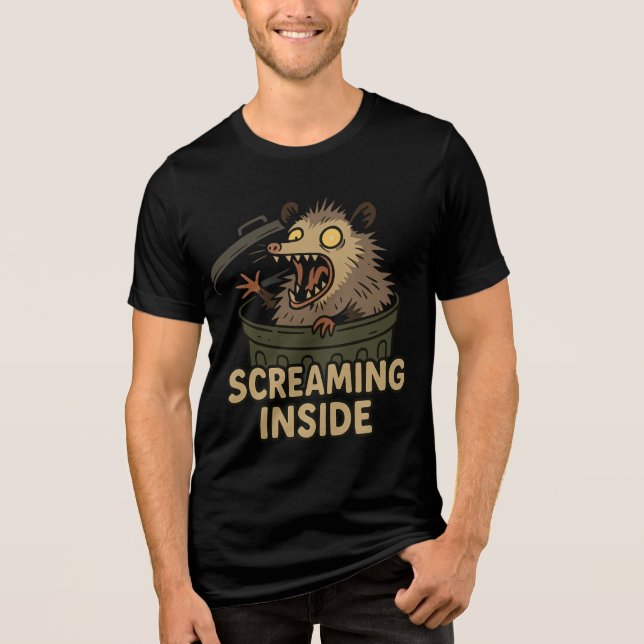 Screaming Inside Possum Tri-Blend Shirt (Vorderseite)