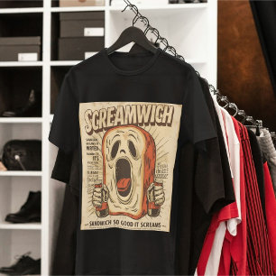 Screamwich Funny Halloween Spooky Sandwich Puff Tri-Blend Shirt