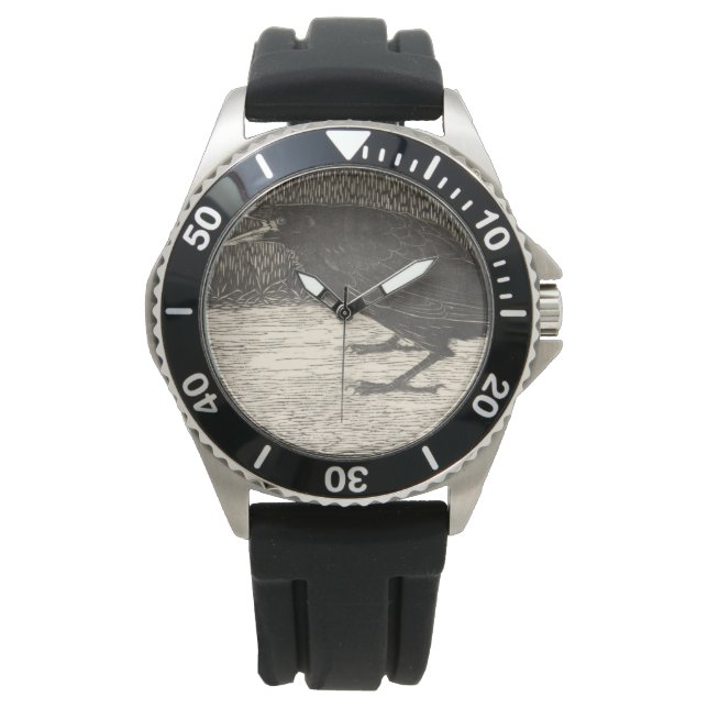 Screeching Crow (von Jan Mankes) Armbanduhr (Vorderseite)