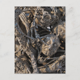 Screening Heads Macabre Sequin Art, White Temple Postkarte