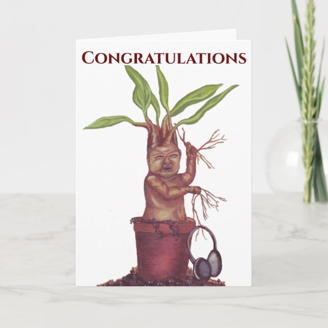 Screening Mandrake Baby Glückwunschkarte Karte (Vorderseite)