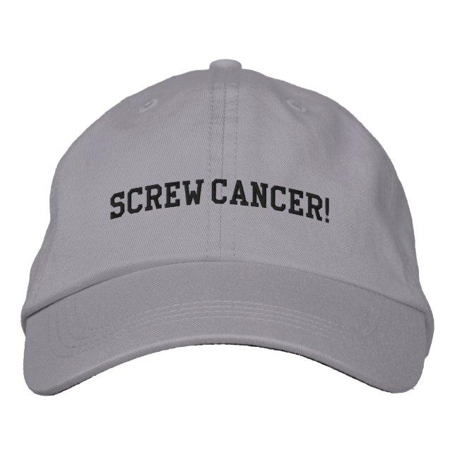 Screening Melanoma Cancer Black Block Letters Bestickte Kappe (Vorderseite)