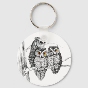 Screening Owl Family Schlüsselanhänger