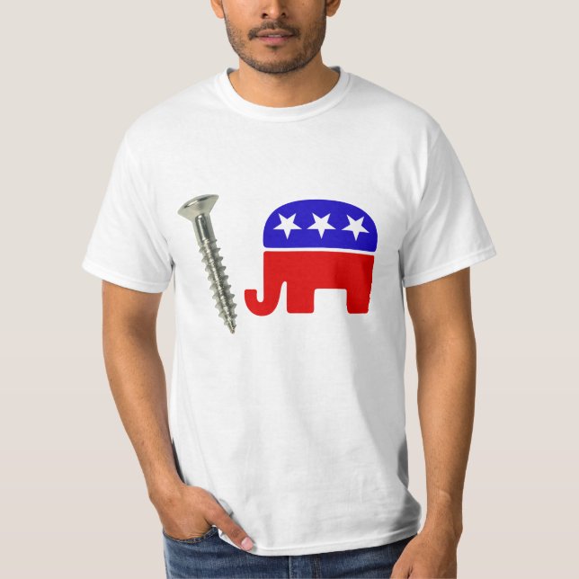 Screening Republikaner Funny Political Rebus T-Shirt (Vorderseite)