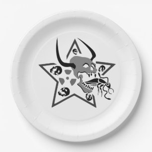 Screening Skull Pentagram Pappteller