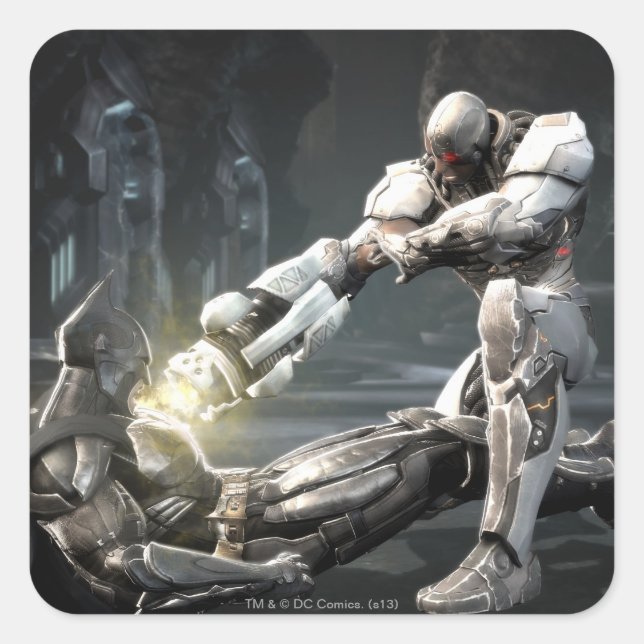 Screenshot: Batman vs Cyborg Quadratischer Aufkleber (Vorderseite)