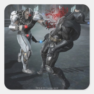 Screenshot: Cyborg gegen Batman Quadratischer Aufkleber