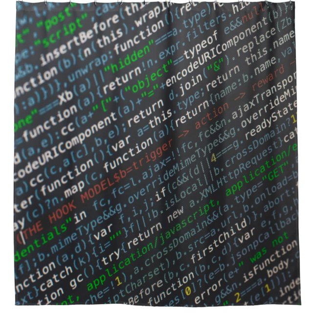 Screenshot der Quellcodes Duschvorhang (Vorderseite)