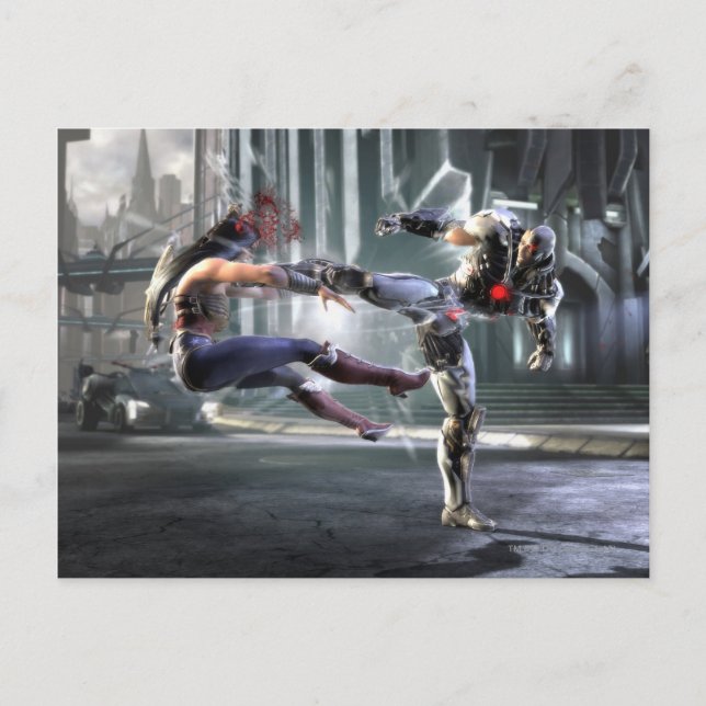 Screenshot: Wonder Woman vs Cyborg Postkarte (Vorderseite)