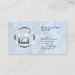 Screenwriter Bold Quill Icon Business Card Visitenkarte