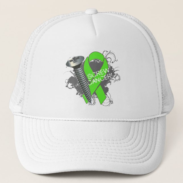 Screw Cancer - Grunge Non-Hodgkins Lymphom Truckerkappe (Vorderseite)