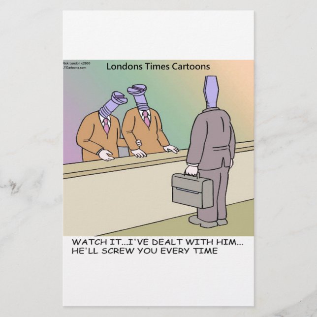 Screwy Salesman von Rick London Funny Briefpapier (Vorderseite)