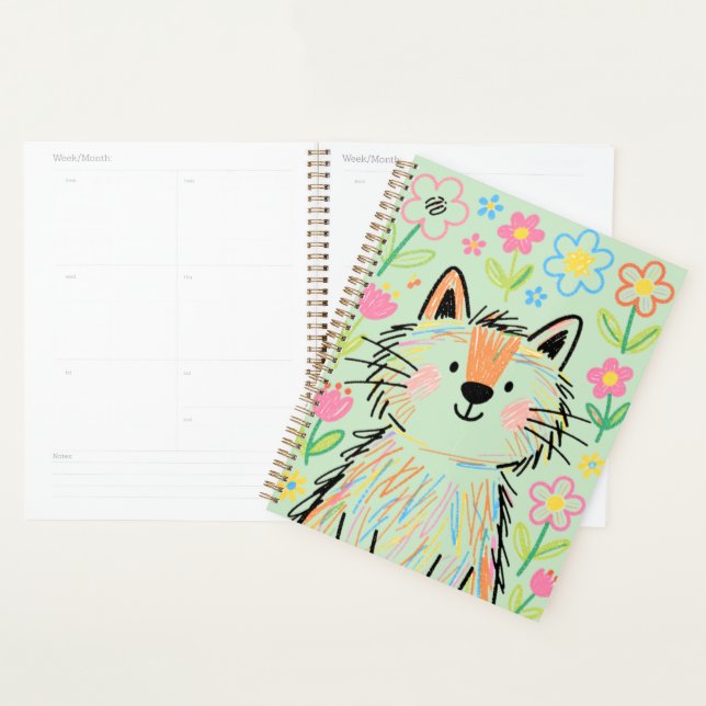 Scribble Cat Planer Grün (Anzeige)