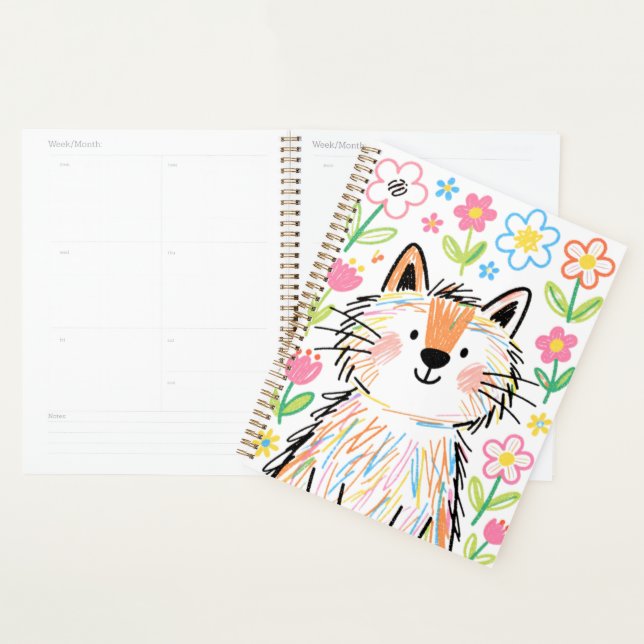 Scribble Cat Planer Weiß (Anzeige)