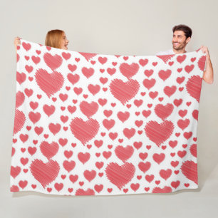 Scribble Hearts Fleecedecke