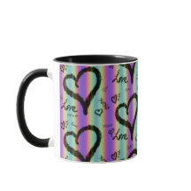 Scribble Love Xoxo Heart Stripe Mug