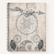 Scribble Pfeil Mandala Moon Dreamcatcher Federn