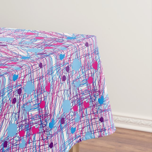Scribble Pink Blue Trending Tischdecke (Beispiel)