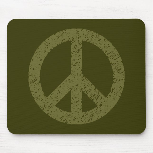 Scribble Stenciled Peace Symbol Mousepad (Vorne)