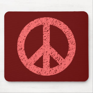 Scribble Stenciled Peace Symbol Mousepad