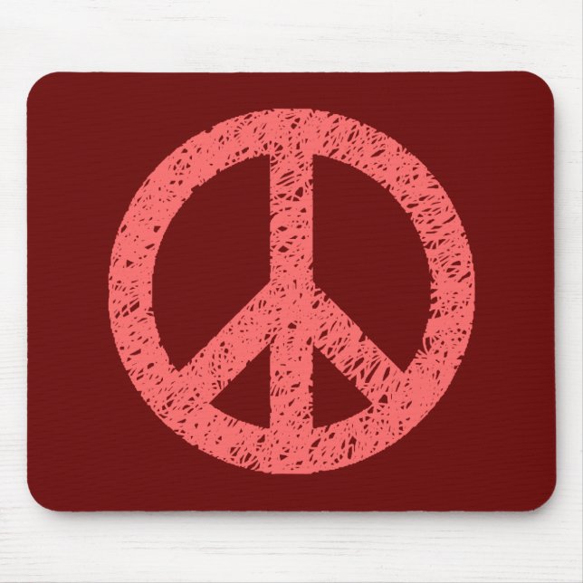 Scribble Stenciled Peace Symbol Mousepad (Vorne)