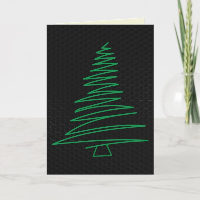 Scribble Tree Christmas Card Karte (Vorderseite)
