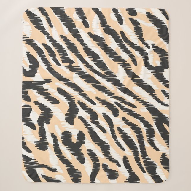 Scribble Zebra Leopard: Vintager Pelz Sherpadecke (Vorderseite)