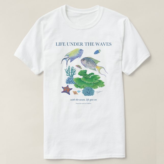 Scribbled Angelfish and More | Ocean Life T-Shirt (Design vorne)