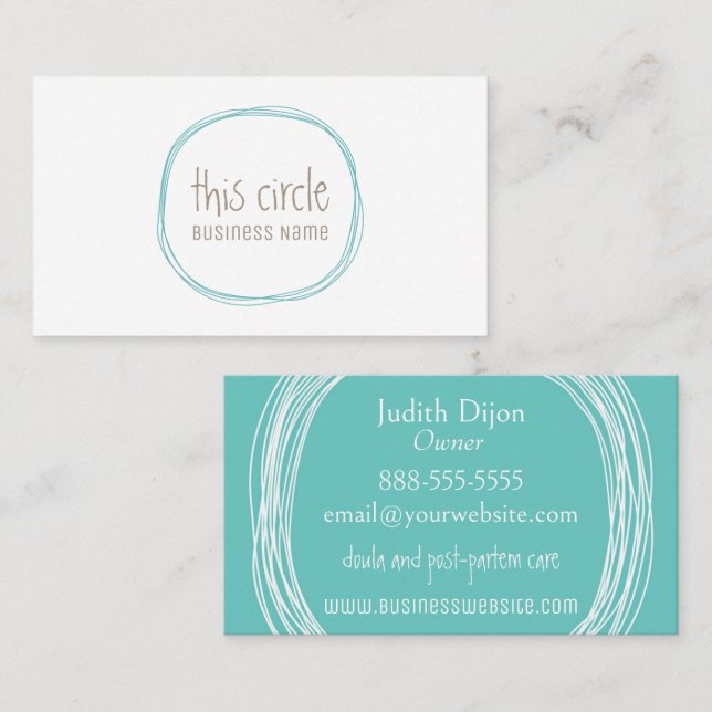 Scribbled Circle Business Card Visitenkarte (Vorne/Hinten)