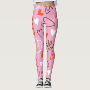 Scribbled Liebe Herz Leggings