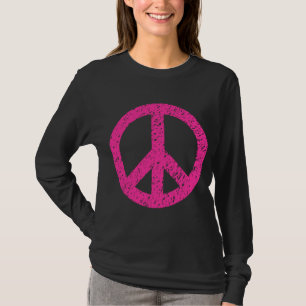 Scribbled Peace Symbol - Hot Pink T-Shirt