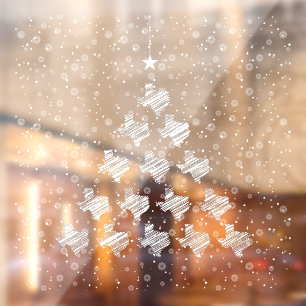 Scribbled Texas Christmas Tree Fensteraufkleber