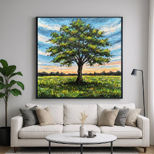 Scribbled Tree - Kunststil-Landschaft Poster