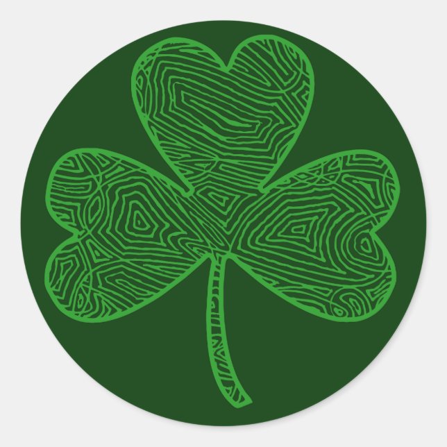 Scribbleprint Clover Runder Aufkleber (Vorderseite)