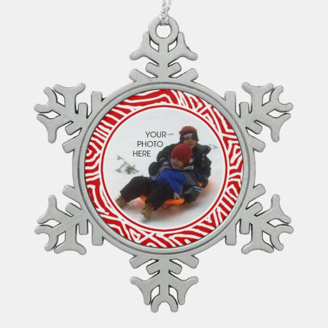 Scribbleprint Schneeflocke Schneeflocken Zinn-Ornament (Vorderseite)