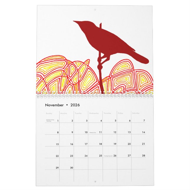 Scribbleprints Calendar (Secular Version) Kalender (Nov 2026)