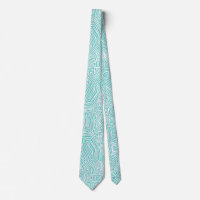 Scribbleprints Turquoise Cravate