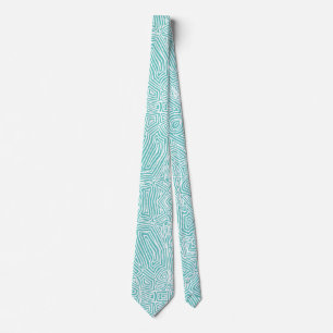 Scribbleprints Turquoise Cravate