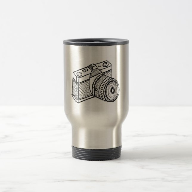 Scribbles Camera Travel/Pendler-Tasse Reisebecher (Mittel)