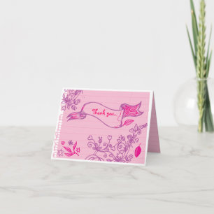 SCRIBBLES sur NOTEPAPER Carte de remerciements pli