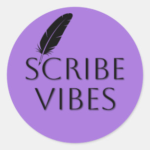 Scribe Vibes Autor Schriftsteller Dichter  Runder Aufkleber