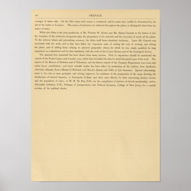 Scribners statistischer Atlas Poster (Vorne)