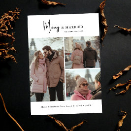 Script 3 Foto Frohe und Verheiratete Weihnachtszei Feiertagskarte