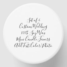 Script 6 x Mariage personnalisé 100% Soy Wax Tin