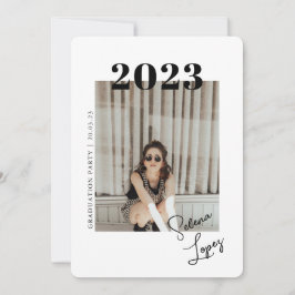 Script-Abschluss 2-seitige Foto-Portrait-Party in Einladung