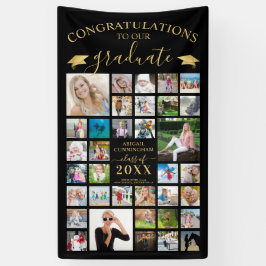 Script Abschluss 35 Fotocollage Schwarzes Gold Banner