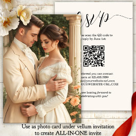 Script All in One Vellum Foto Background Wedding Einladung