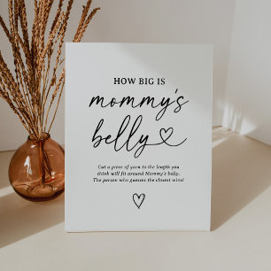Script Baby Dusche wie groß ist Mama's Bauch-Zeich Sockelschild
