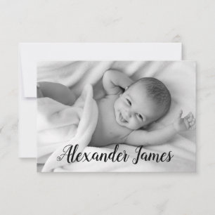 Script Baby Name Birth Announcement Foto Ankündigung