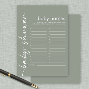 Script Baby Names Jeu de douche Carte de taille